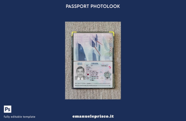 modello photolook presente del passaporto canadese in stile verificato